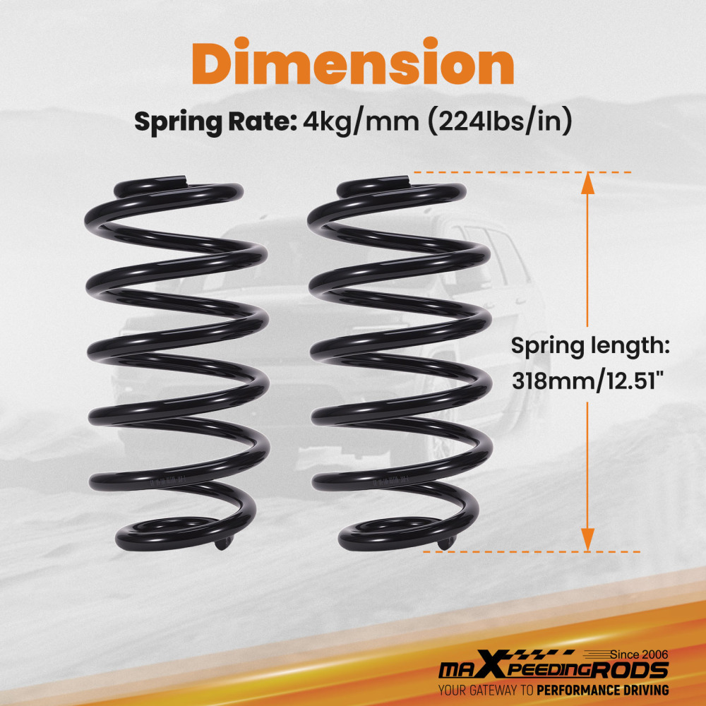 4 Rear Lowering Springs Kit compatible for Chevy Tahoe Yukon Escalade 2007-2020