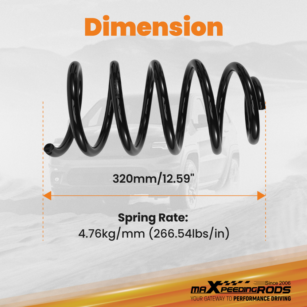 2 Drop Front Coil Springs compatible for Dodge Ram 1500 2WD 2002-2008 Suspension Lowering