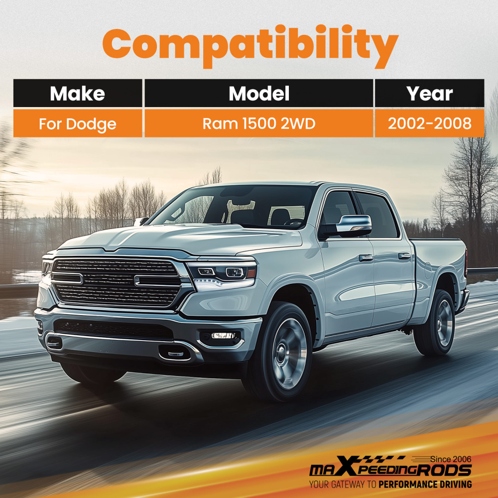 2 Drop Front Coil Springs compatible for Dodge Ram 1500 2WD 2002-2008 Suspension Lowering