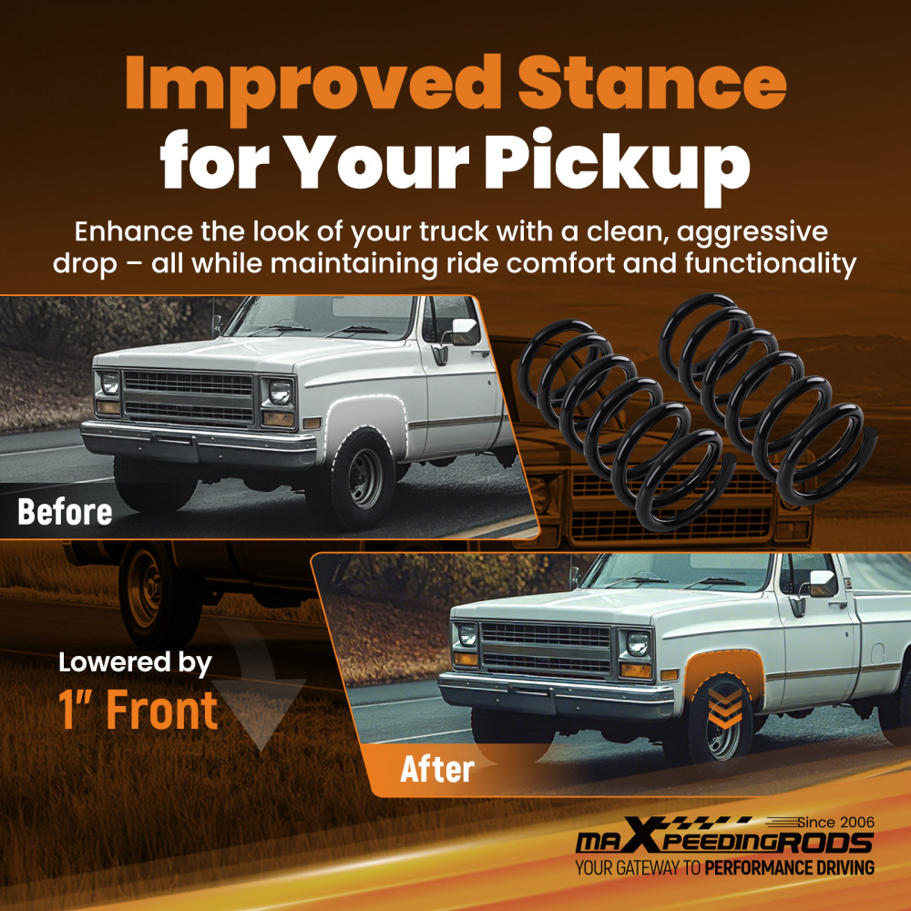 1 Front Performance Lowering Spring compatible for Chevrolet S10 1982-2004