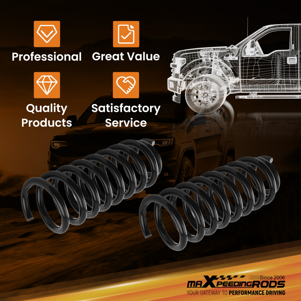 2 Drop Front Lowering Spring compatible for Chevrolet SSR 2003-2006 346mm RWD