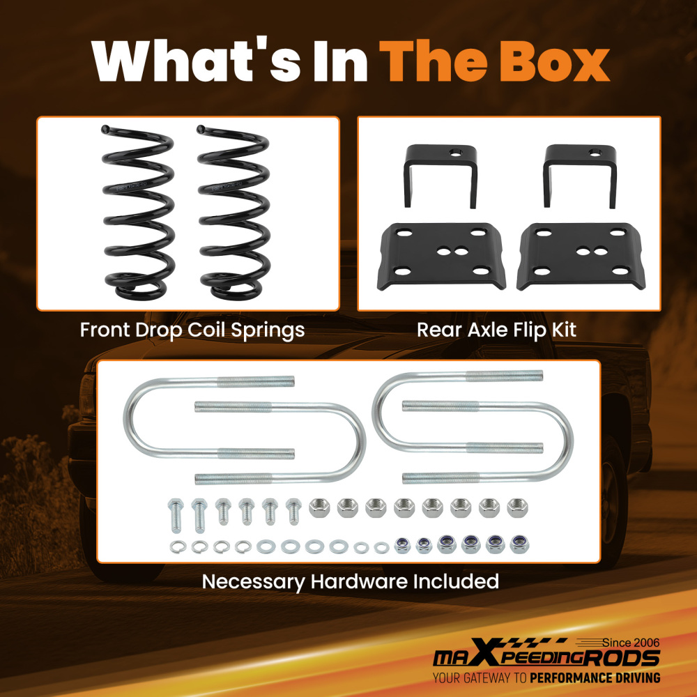3/5 Drop Lowering KitCoil Springs + Axle Flip compatible for Ford Ranger Mazda B 83-97