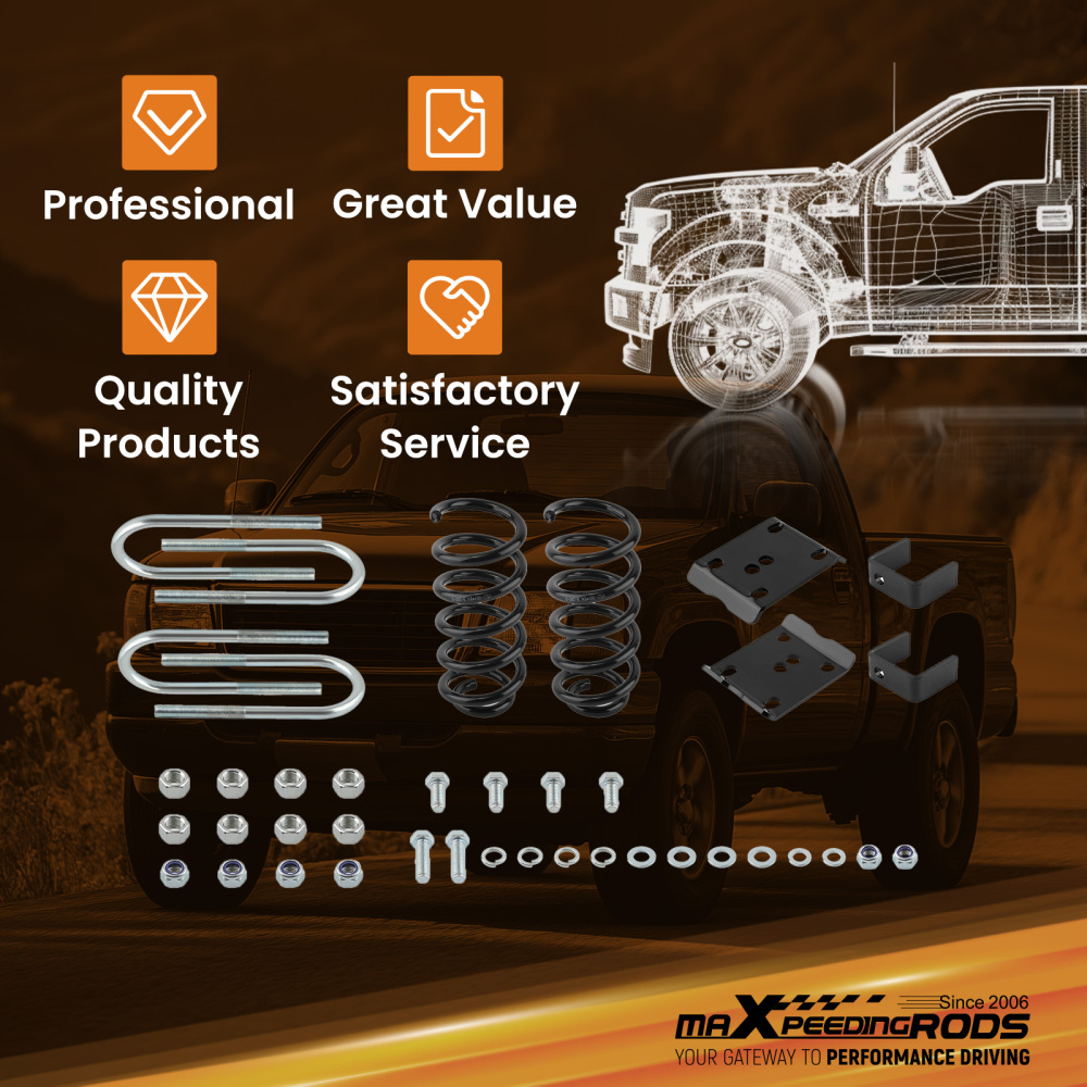 3/5 Drop Lowering KitCoil Springs + Axle Flip compatible for Ford Ranger Mazda B 83-97