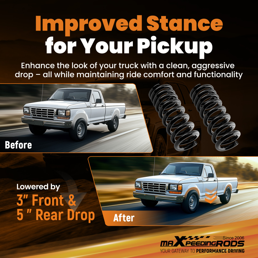 3 5 Lowering Drop Kit compatible for Ford Ranger 2WD 1983-1997 Regular Standard Cab