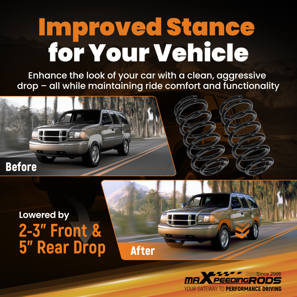 Adjustable Drop Kit compatible for GMC Yukon/Yukon XL 2000-2006 Front 2-3 Rear 5