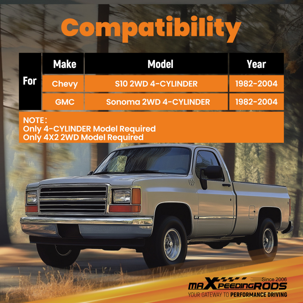 3 Drop Coil Springs Kit for 1982-2004 compatible for Chevy S10 compatible for GMC Sonoma 2WD 4-Cylinder
