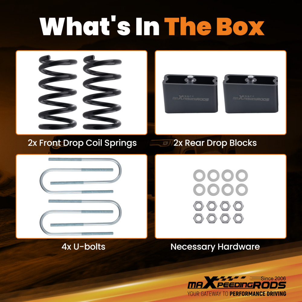 3 Drop Coil Springs Kit for 1982-2004 compatible for Chevy S10 compatible for GMC Sonoma 2WD 4-Cylinder