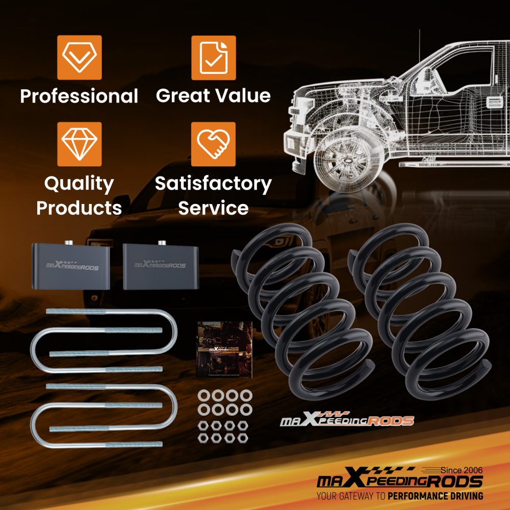 3 Drop Coil Springs Kit for 1982-2004 compatible for Chevy S10 compatible for GMC Sonoma 2WD 4-Cylinder