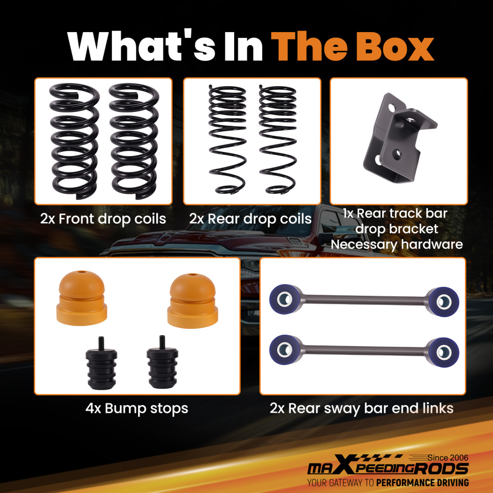 Lowering Coil Kit 2/4 compatible for Ram 1500 Classic 2WD Standard Cab 2019-2024