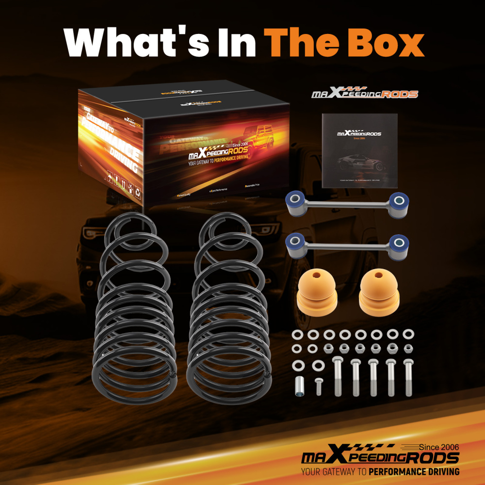 4 Coil Drop Springs Kit compatible for Dodge Ram Standard Cab 2009-2018 V8 2WD 4WD