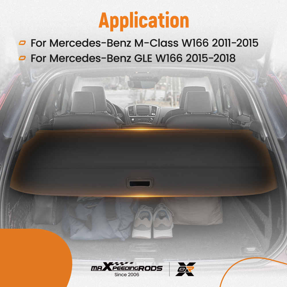 Parcel Shelf BootLoad Cover compatible for Mercedes ML M Class Gle W166 2011-2018