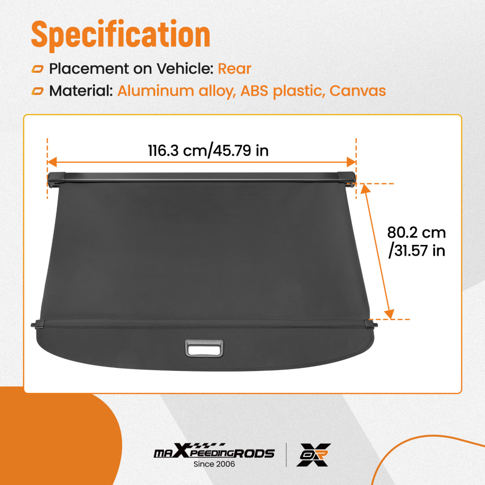 Parcel Shelf Shield Cover compatible for Toyota Prius Standard 2016-2022 MK4Trunk Shade