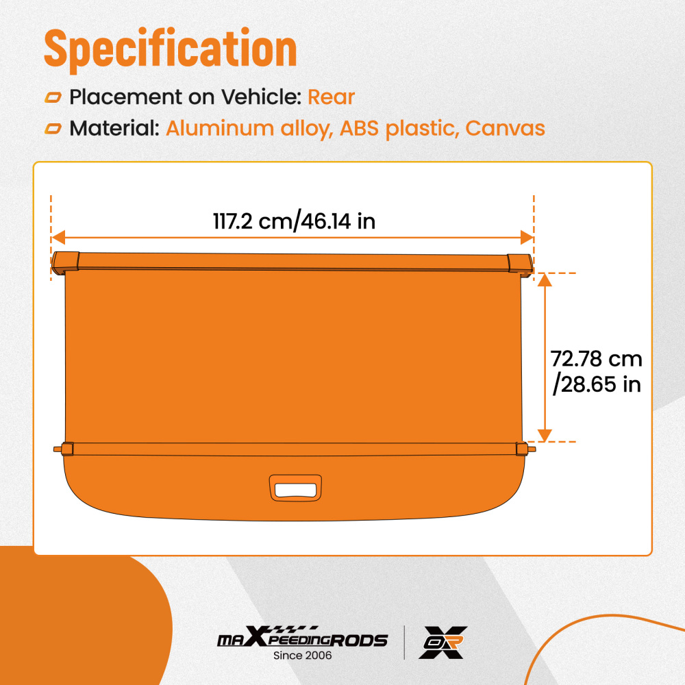 Rear Parcel Shelf Cargo Cover compatible for Toyota Corolla Cross 2022-2024 Retractable