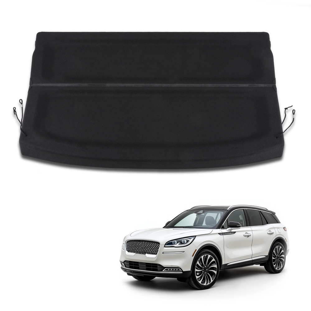 Black Cargo Cover compatible for Lincoln Corsair 2020-2024 Privacy Shield Wood Flour Board