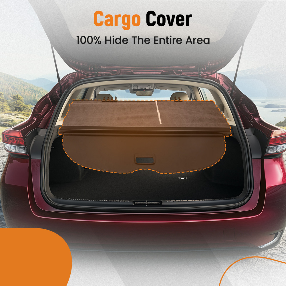 Compatible for Nissan Murano Retractable Cargo Cover Rear Trunk Privacy Shade 15-19