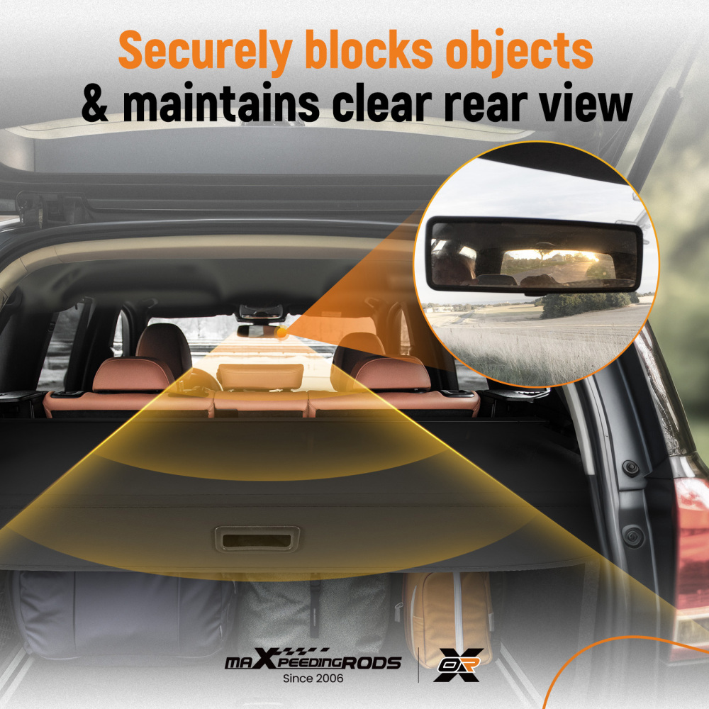 Black Cargo Cover Shade compatible for Subaru Outback 2010-2014 Rear Retractable Waterproof