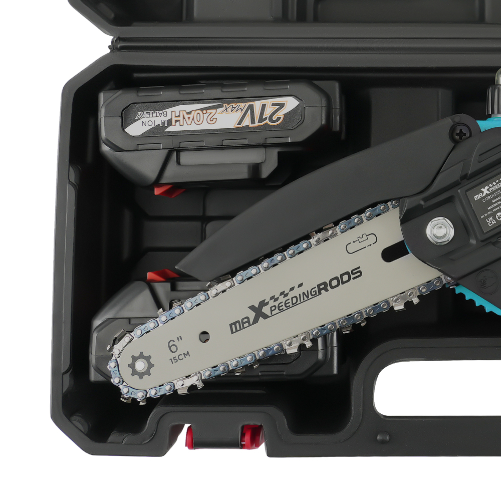 21V Cordless compatible for Mini Chainsaw 2 Battery Wood Cutting Garden Pruning 3 Chain