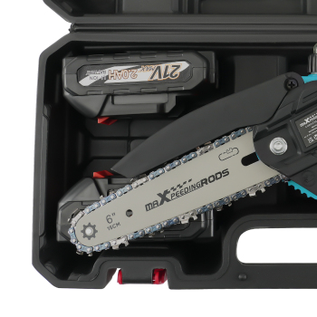 21V Cordless compatible for Mini Chainsaw 2 Battery Wood Cutting Garden Pruning 3 Chain