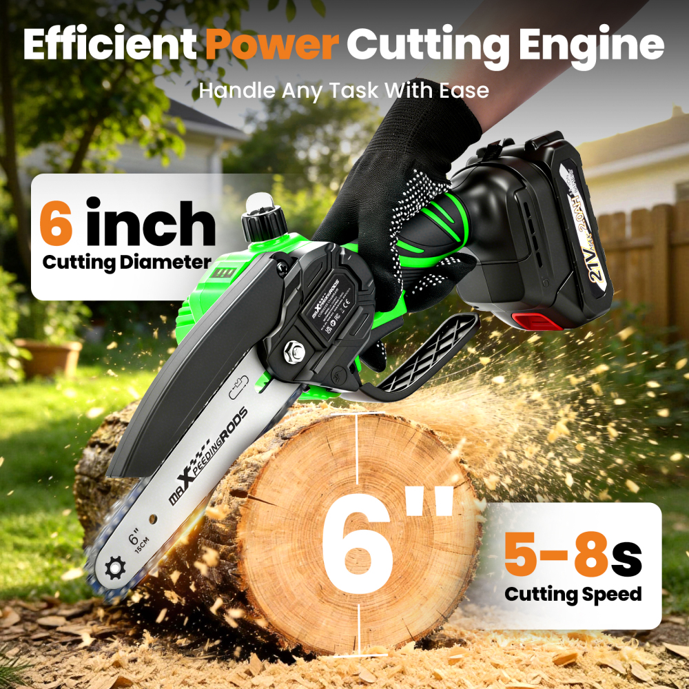 21V Cordless compatible for Mini Chainsaw 2000mAh Battery 2 Batteries Wood Cutting Tool