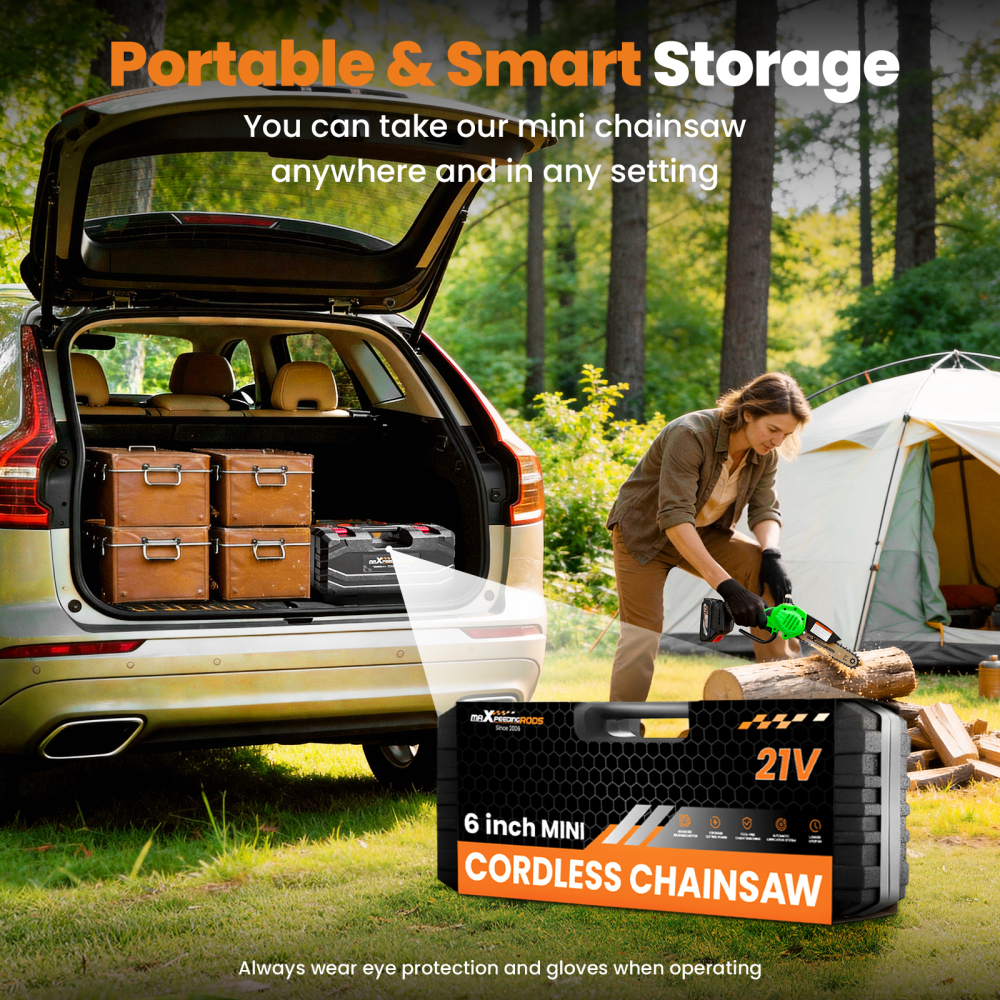 21V Cordless compatible for Mini Chainsaw 2000mAh Battery 2 Batteries Wood Cutting Tool