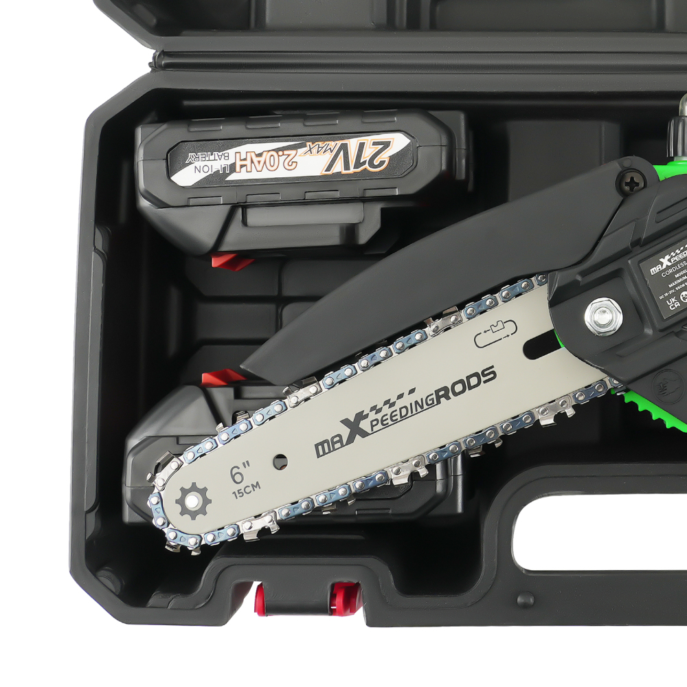 21V Cordless compatible for Mini Chainsaw 2000mAh Battery 2 Batteries Wood Cutting Tool