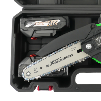 21V Cordless compatible for Mini Chainsaw 2000mAh Battery 2 Batteries Wood Cutting Tool