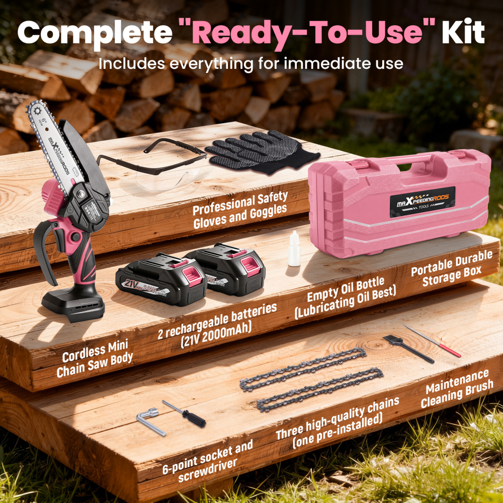 6-Inch Mini Cordless Chainsaw, Battery-Powered Portable Electric Chainsaw, Handheld Wood Cutting Saw for Tree BranchesTrimming