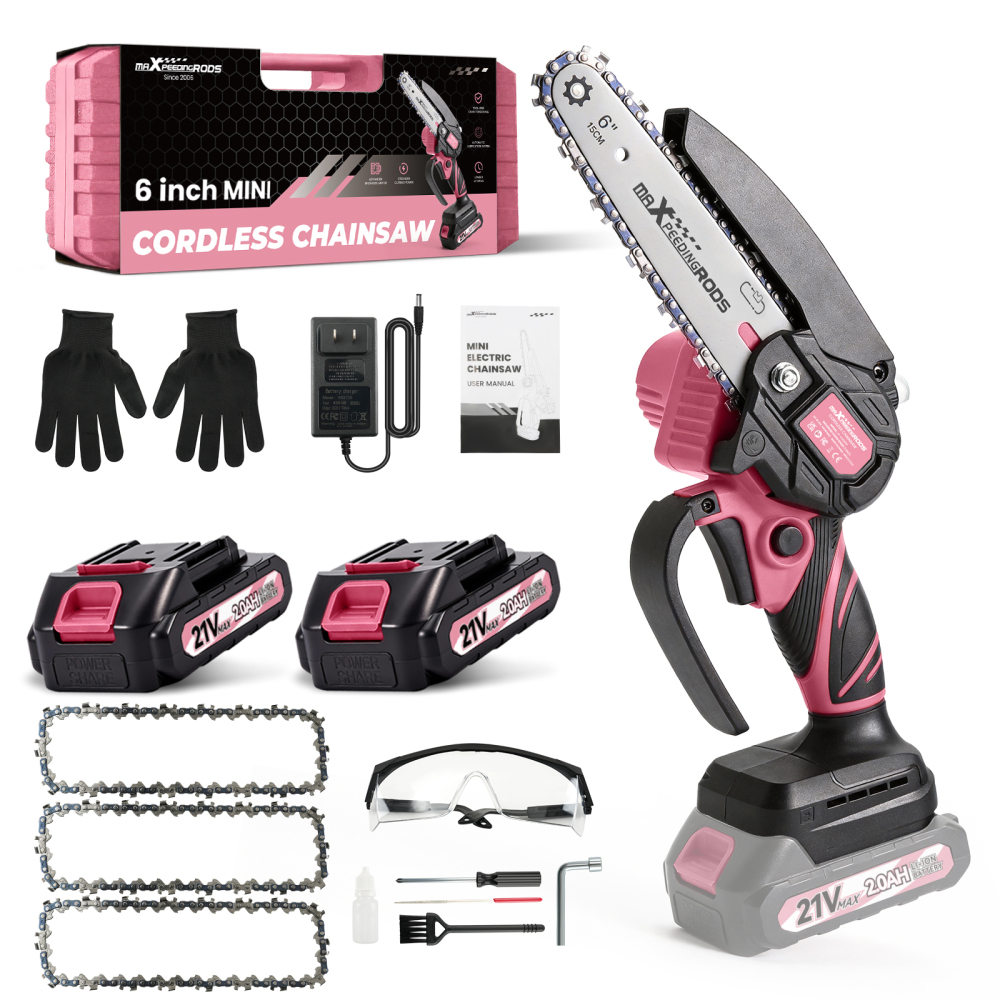 6-Inch Mini Cordless Chainsaw, Battery-Powered Portable Electric Chainsaw, Handheld Wood Cutting Saw for Tree BranchesTrimming