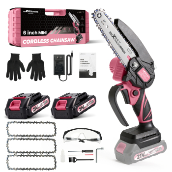 6-Inch Mini Cordless Chainsaw, Battery-Powered Portable Electric Chainsaw, Handheld Wood Cutting Saw for Tree BranchesTrimming