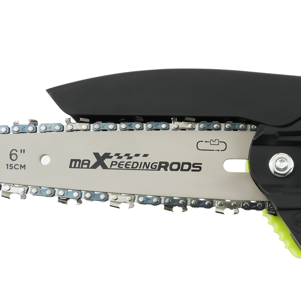 maXpeedingrods 6-Inch Mini Cordless Chainsaw, Handheld Electric Saw with Battery, 2 Chains for Tree TrimmingWood Cutting