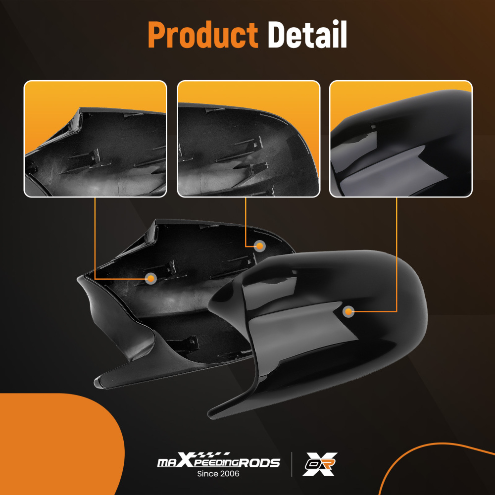 Black Door Mirror Cover compatible for BMW 1 Series E81 E82 2010-2012 51167205291
