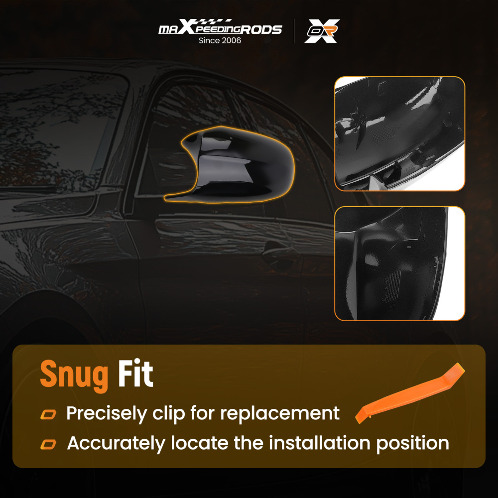 Black Door Mirror Cover compatible for BMW 1 Series E81 E82 2010-2012 51167205291