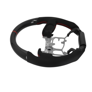 Black Perforated Steering Wheel compatible for Toyota 4Runner Tundra Tacoma 10-23 Carbon