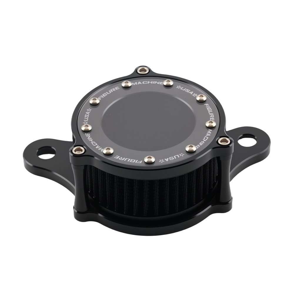 Black Air Cleaner Intake Filter compatible for Harley Touring Softail Dyna 93-17 Road King