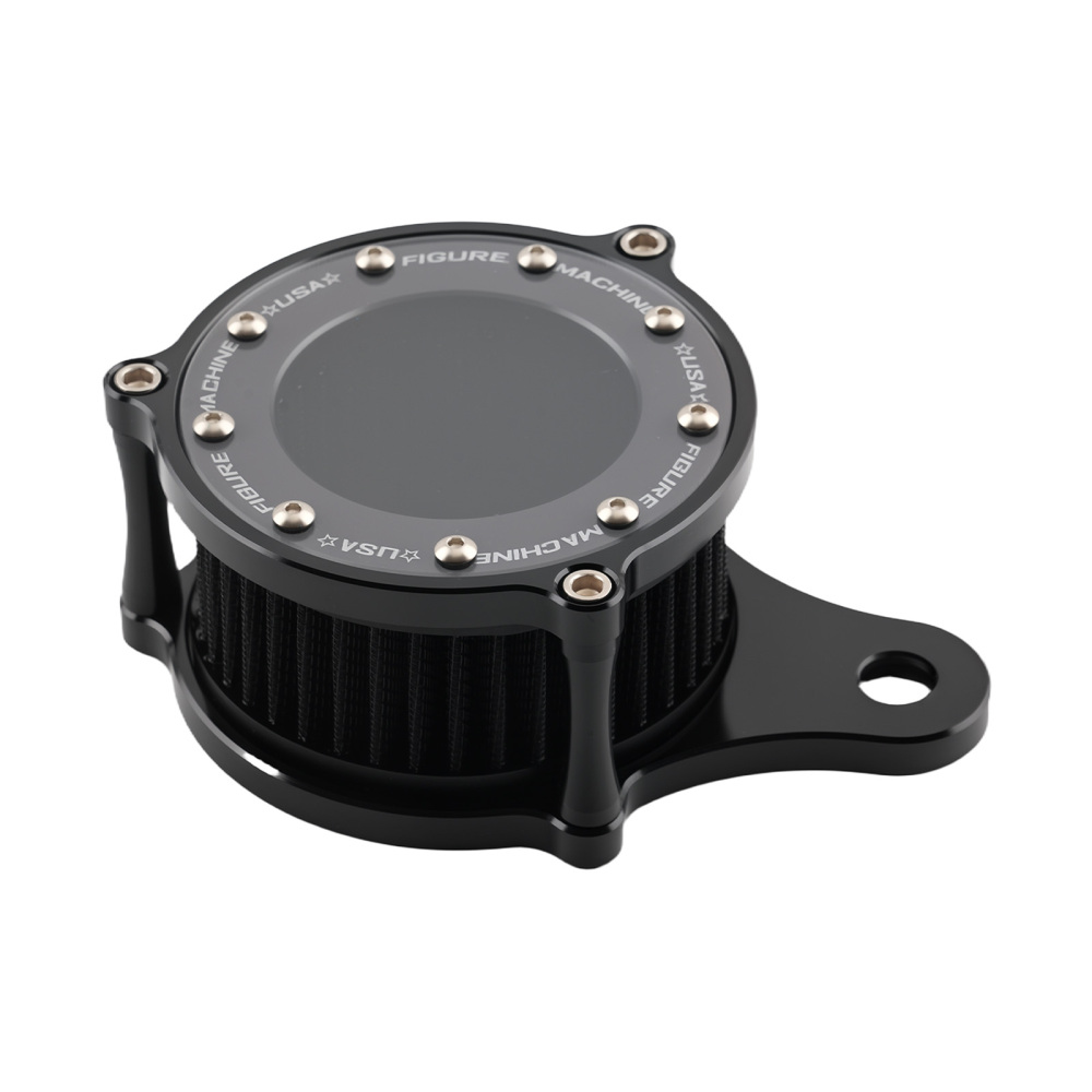 Black Air Cleaner Intake Filter compatible for Harley Touring Softail Dyna 93-17 Road King