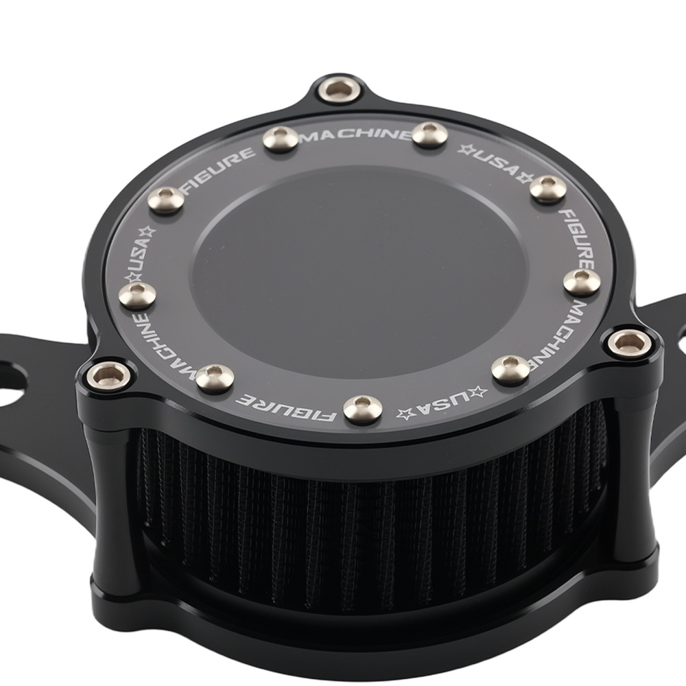 Black Air Cleaner Intake Filter compatible for Harley Touring Softail Dyna 93-17 Road King