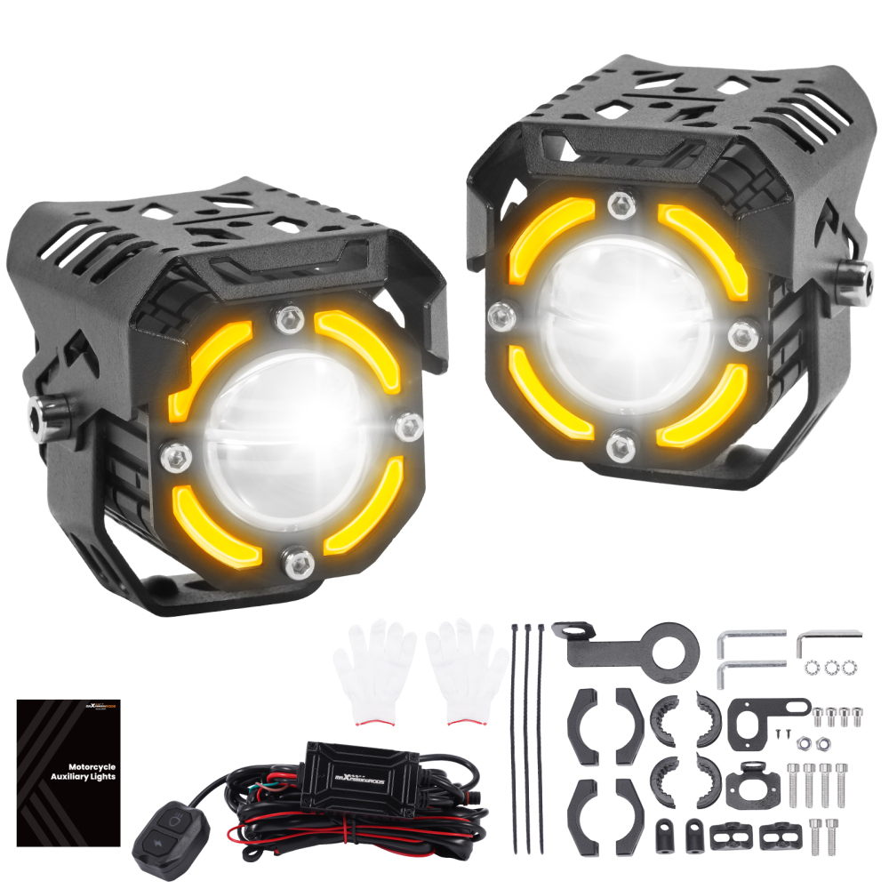 12V 80W LED Fog Lights for Motorcycle ATV UTV Off-Road IP67 Waterproof Kit