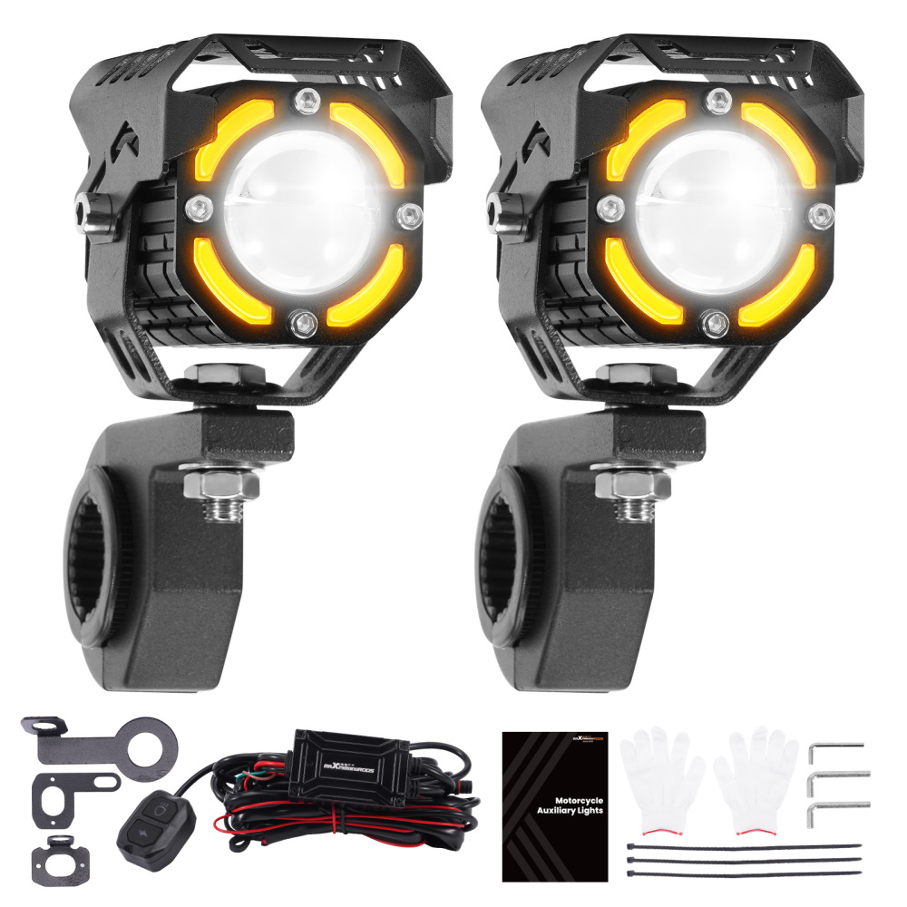 12V 80W LED Fog Lights for Motorcycle ATV UTV Off-Road IP67 Waterproof Kit