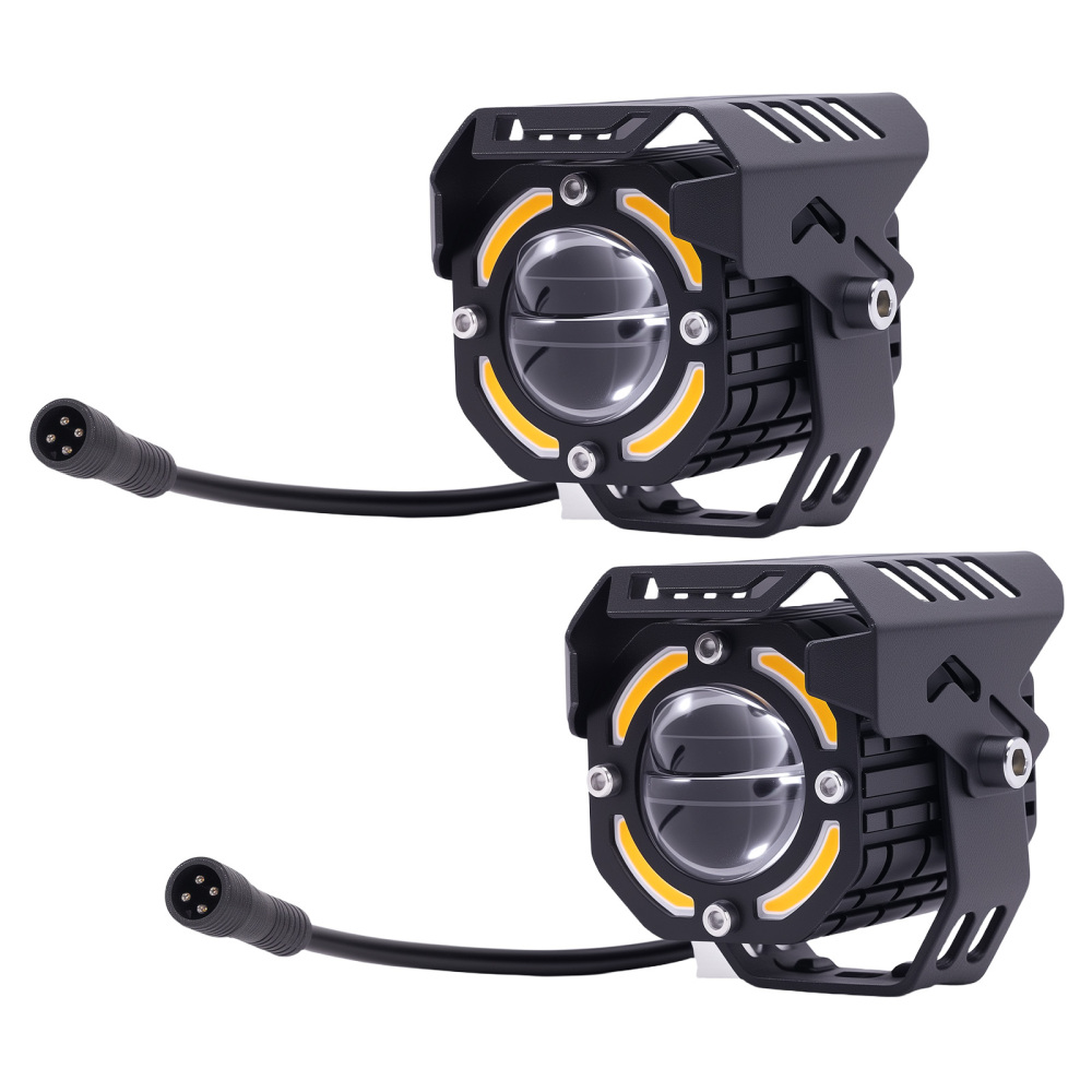 12V 80W LED Motorcycle Fog Lights IP67 Waterproof Auxiliary Spotlight Kit