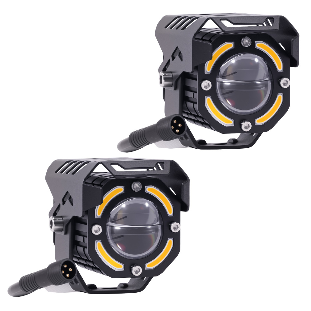 12V 80W LED Motorcycle Fog Lights IP67 Waterproof Auxiliary Spotlight Kit