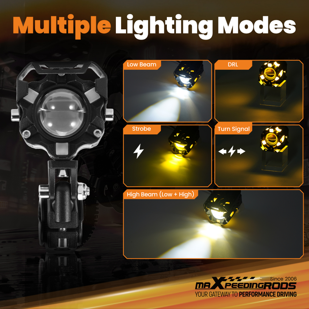 12V 80W LED Auxiliary Motorcycle Fog Lights Spot Lamp IP67 for Truck SUV