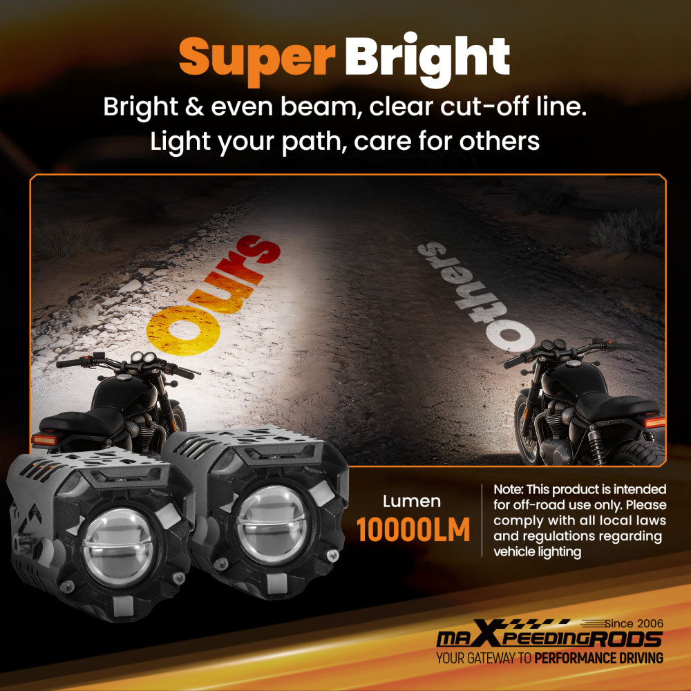12V 80W LED Auxiliary Motorcycle Fog Lights Spot Lamp IP67 for Truck SUV