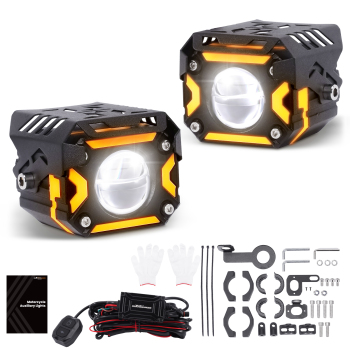 12V 80W Auxiliary Lights for Motorcycle ATV UTV Truck IP67 Aluminum Alloy