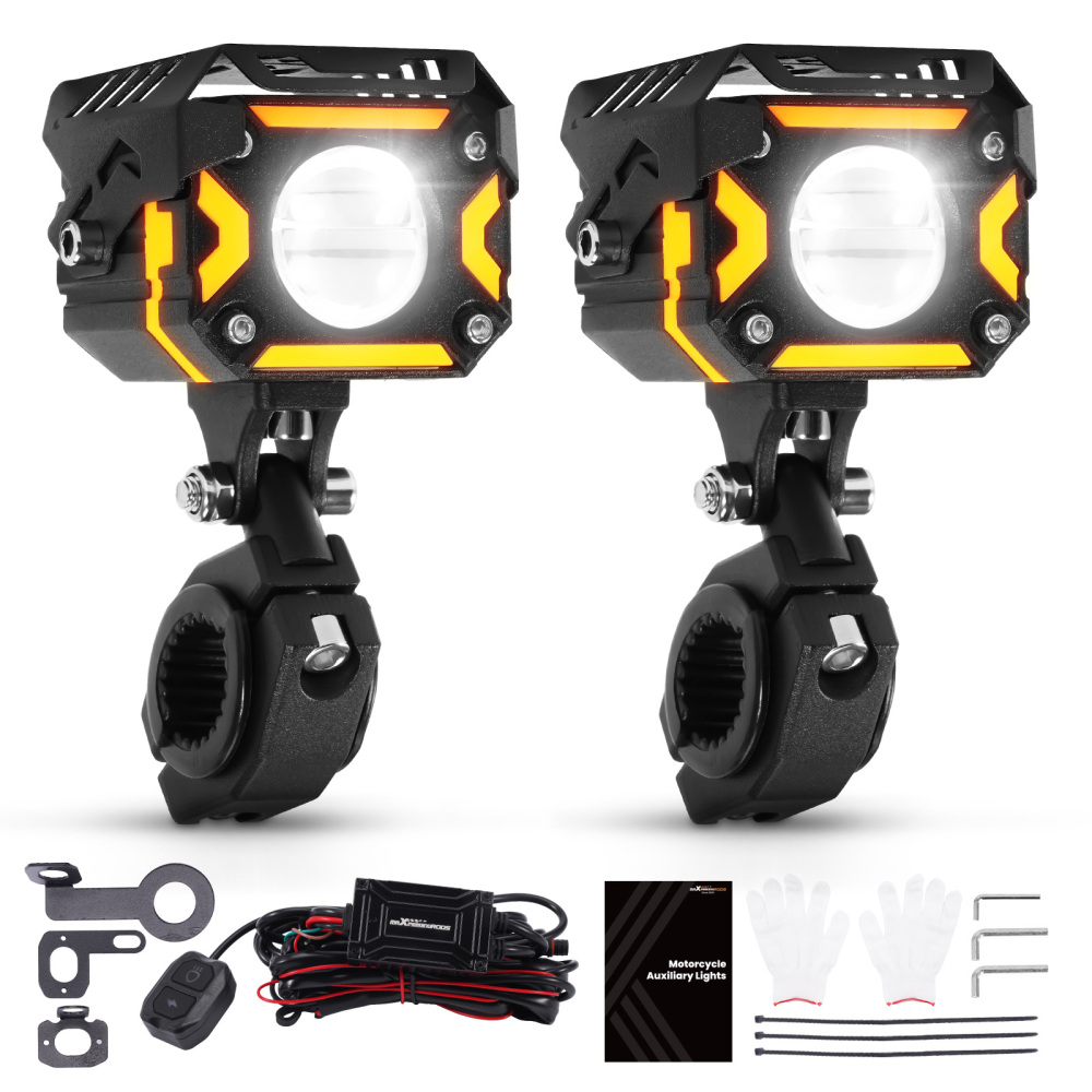 12V 80W Auxiliary Lights for Motorcycle ATV UTV Truck IP67 Aluminum Alloy