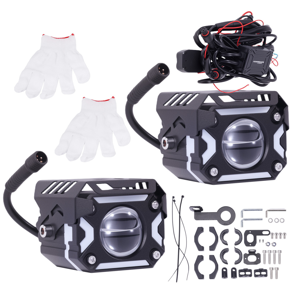 12V 80W Auxiliary Lights for Motorcycle ATV UTV Truck IP67 Aluminum Alloy
