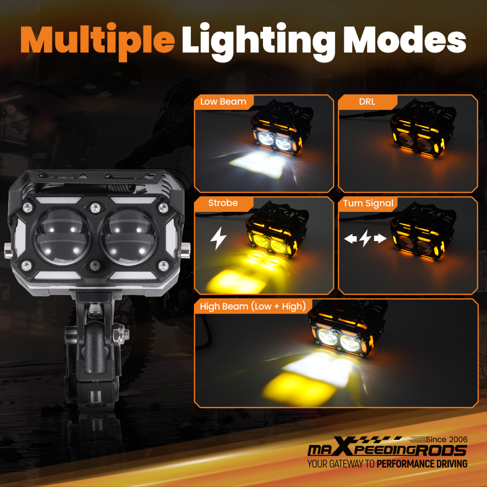 12V 80W LED Driving Lights for Motorcycle ATV UTV IP67 Fog Lamp Spotlights