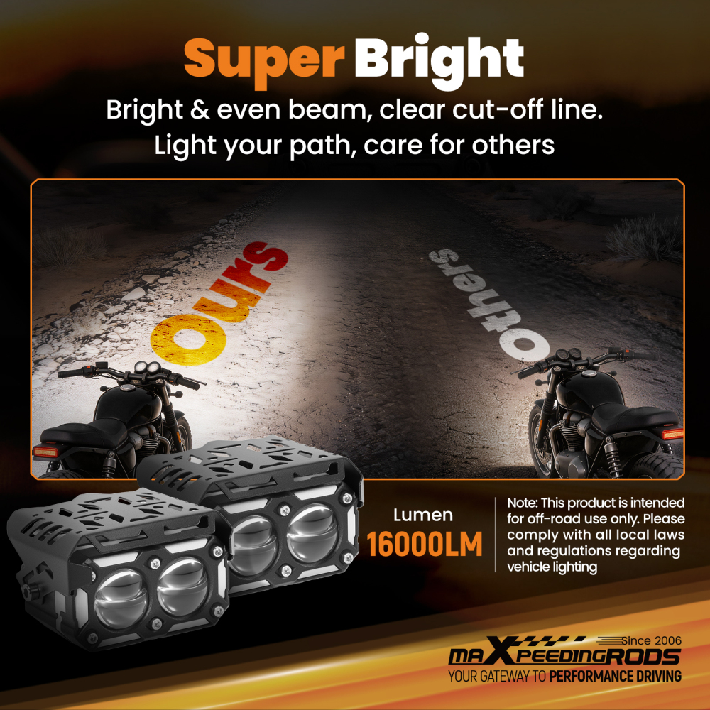 12V 80W LED Driving Lights for Motorcycle ATV UTV IP67 Fog Lamp Spotlights