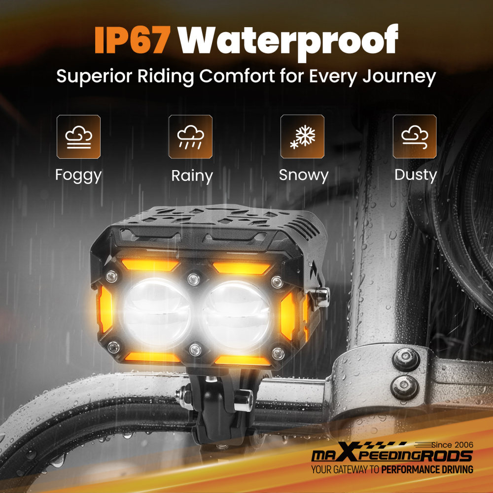 12V 80W LED Driving Lights for Motorcycle ATV UTV IP67 Fog Lamp Spotlights