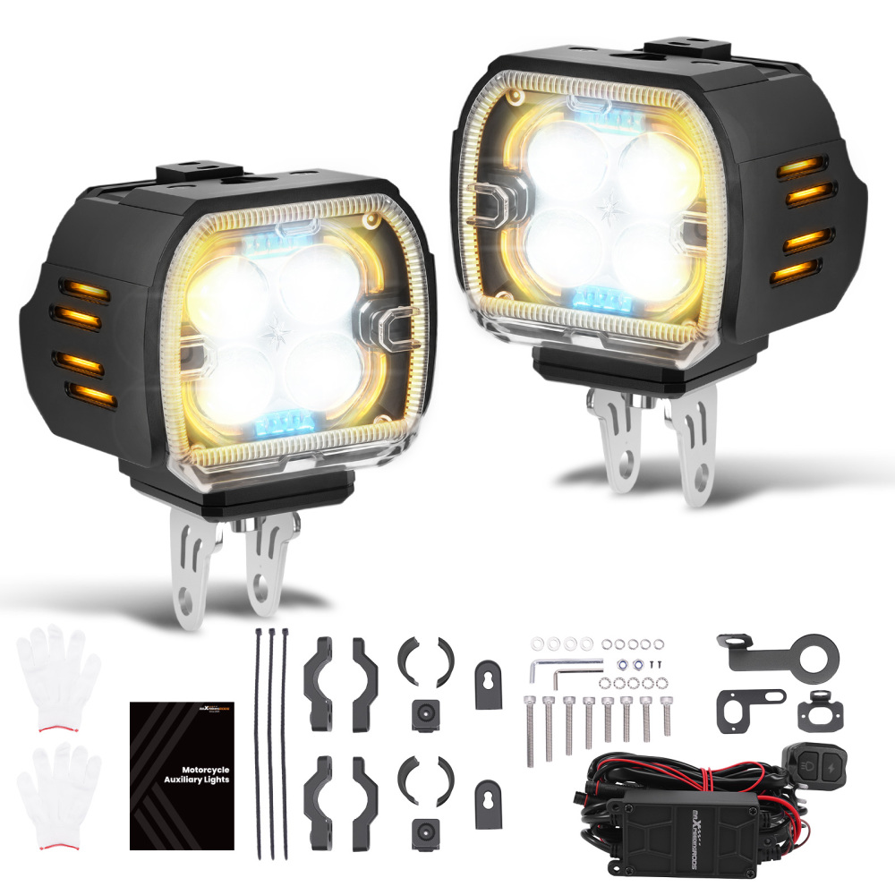 120W Auxiliary LED Fog Spotlights for Motorcycle ATV UTV Off-Road SUV 12V