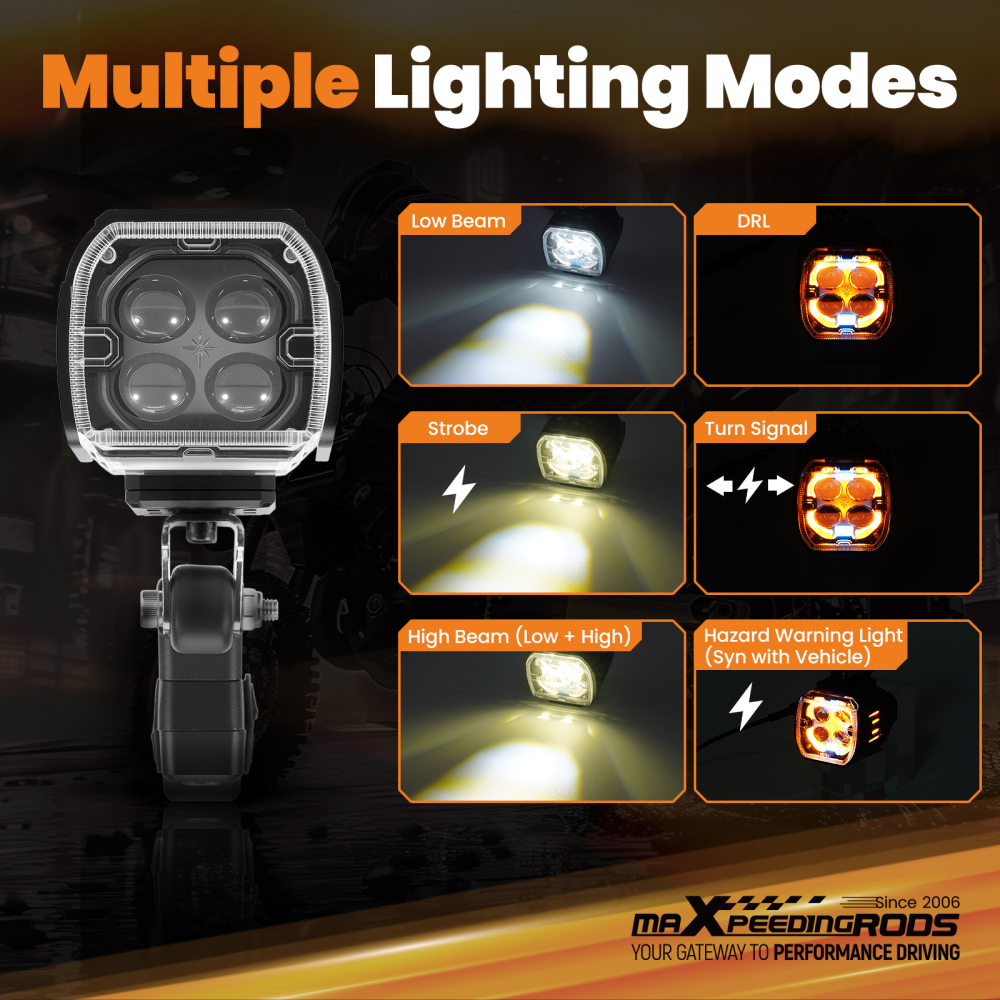 120W Auxiliary LED Fog Spotlights for Motorcycle ATV UTV Off-Road SUV 12V